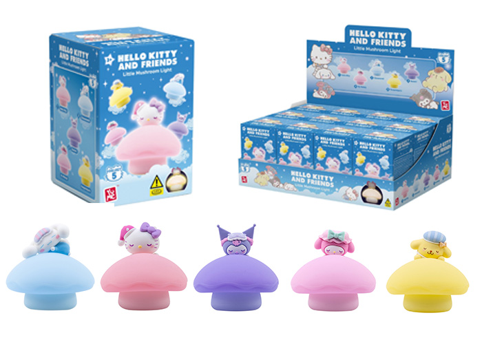 YUME HELLO KITTY & FRIENDS – Night Light Little Mushroom – Light Series In Blind Box (cm x) In espo da 12pz 5ass…x12